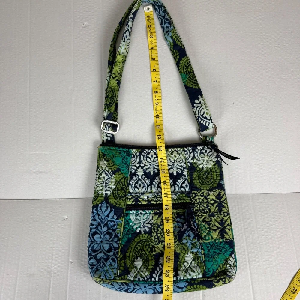 Vera Bradley Triple Zip Hipster crossbody bag Caribbean Sea‎ Quilted Blu Green